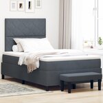 vidaXL Lit à ressorts avec matelas et banc gris foncé 120x200 cm en velours