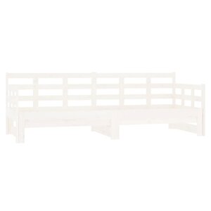 vidaXL Lit coulissant sans matelas blanc 2x(80x200)cm
