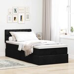 vidaXL Lit ottoman avec matelas noir 100x200 cm tissu