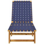 vidaXL Chaises longues bleu foncé bois d'acacia solide et tissu