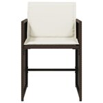 vidaXL Chaises de jardin avec coussins lot de 4 marron résine tressée