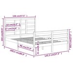 Vidaxl cadre de lit bois massif 140x200 cm