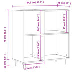 vidaXL Armoire à disques blanc 84 5x38x89 cm bois d'ingénierie