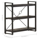 vidaXL Bibliothèque à 3 niveaux 90x30x80 cm Bois de manguier massif