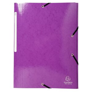 Chemise À Élastiques 3 Rabats Maxi Capacity Carte Lustrée Pelliculée 425gm2 Iderama A4 - Violet - X 25 - Exacompta