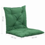 vidaXL Coussins de chaise pivotante 2 Pièces Vert 50 cm