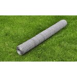 vidaXL Clôture en treillis Acier galvanisé Hexagonal 1x25 m Argenté