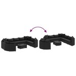 vidaXL Salon de jardin 10 Pièces avec coussins noir résine tressée