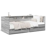 vidaXL Lit de jour avec tiroirs sans matelas sonoma gris 100x200 cm
