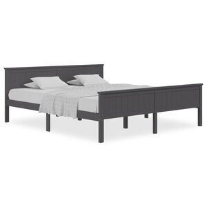 vidaXL Cadre de lit sans matelas gris bois massif de pin 180x200 cm