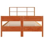 vidaXL Lit bibliothèque sans matelas cire marron 140x190 cm pin massif