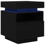Table de chevet vidaXL avec lumières LED 2 Pièces Chêne noir 40x39x48 5 cm