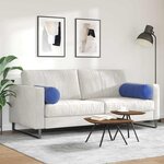 vidaXL Coussins d'accent 2 Pièces Bleu police Ø 25 x 70 cm