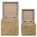 vidaXL Repose-pied lot de 2 Jacinthe d'eau Gris