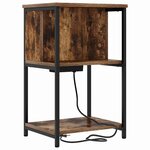 vidaXL Cabinet de chevet avec étagère 2 Pièces Chêne fumé 40 x 40 x 61 cm