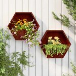 vidaXL Jardinières murales 2 Pièces Rouillé Acier corten 46x10x40 cm