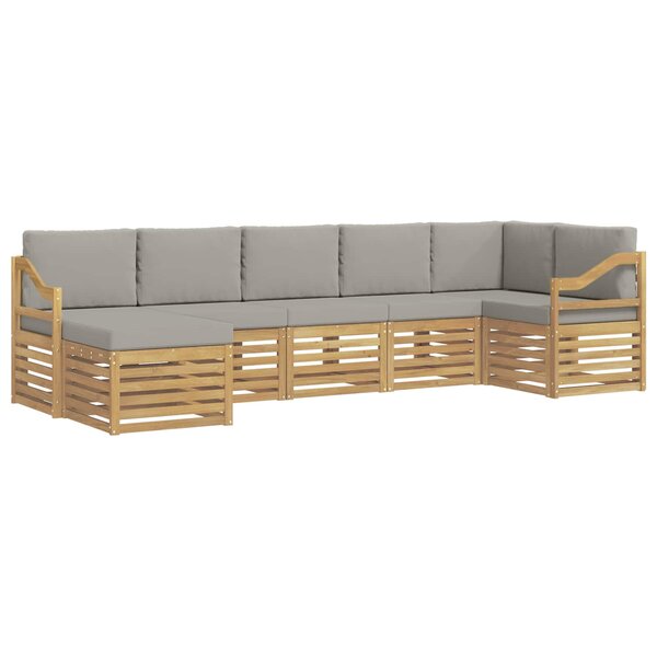 vidaXL Ensemble de canapés d'extérieur 7 pc Blanc et gris clair