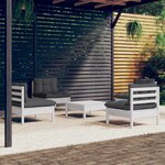 vidaXL Salon de jardin 5 Pièces avec coussins anthracite bois de pin