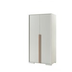 LONDON  Lit Blanc + Chevet 2 tiroirs Blanc + Armoire  2 Portes Blanc mat + Lit gigogne