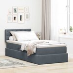 vidaXL Lit avec rangement et LED Gris foncé 100 x 200 cm Velours
