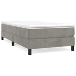vidaXL Sommier à lattes de lit et matelas Gris clair 100x200cm Velours