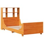 vidaXL Lit bibliothèque sans matelas cire marron 90x190 cm bois massif