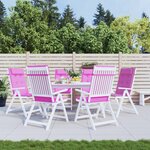 vidaXL Coussins de chaise à dossier haut lot de 6 rose tissu oxford