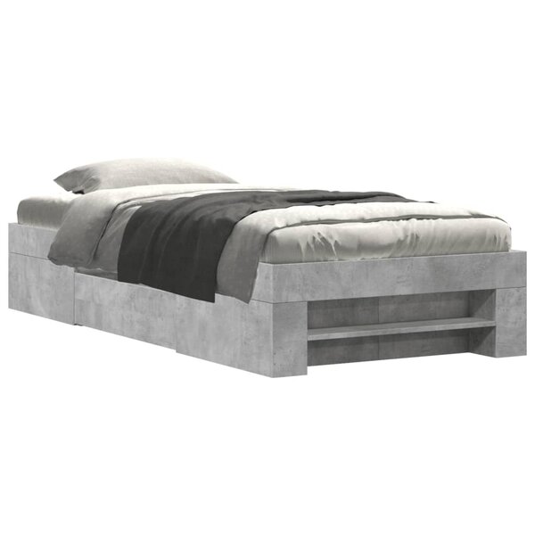 vidaXL Cadre de lit sans matelas gris béton 90x200cm bois d'ingénierie