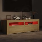 vidaXL Meuble TV avec lumières LED chêne sonoma 120x35x40 cm