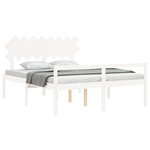 vidaXL Lit pour personne âgée sans matelas blanc 160x200cm bois massif