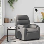 vidaXL Fauteuil inclinable Gris Similicuir