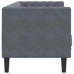 vidaXL Canapé Chesterfield Gris foncé 194 x 74.5 x 70.5 cm Velours