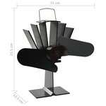 vidaXL Ventilateur de poêle alimenté par chaleur 2 pales Noir