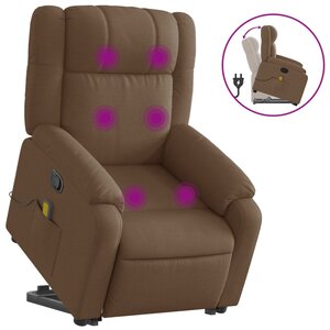 vidaXL Fauteuil de massage inclinable Marron Tissu