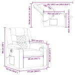 vidaXL Fauteuil inclinable de massage électrique marron tissu