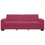 vidaXL Sofa 3 places avec coussin Rouge bordeaux Velours