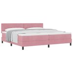 vidaXL Lit à ressorts avec matelas Rose 200 x 200 cm Velours