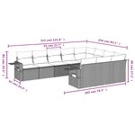 vidaXL Salon de jardin avec coussins 10 Pièces beige résine tressée