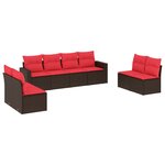 vidaXL Salon de jardin 8 Pièces avec coussins marron résine tressée