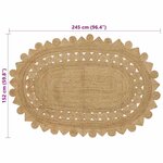 vidaXL Tapis Beige 152 x 245 cm Jute