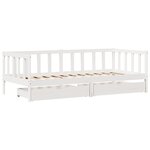 vidaXL Lit de jour et tiroirs sans matelas blanc 90x200 cm bois massif