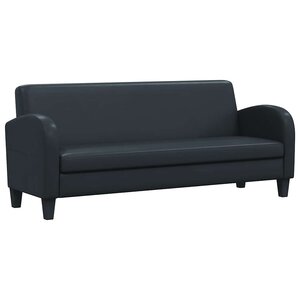 vidaXL Canapé à 3 places cuir synthétique noir