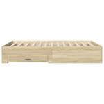 vidaXL Cadre de lit et tiroirs chêne sonoma 120x200 cm bois ingénierie