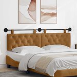vidaXL Tête de lit suspendue Avec lumière LED Marron Velours