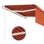 vidaXL Auvent automatique store capteur de vent LED Orange et marron