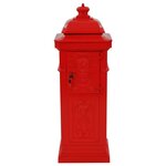 Boîte aux lettres à pilier aluminium vintage antirouille Rouge Rouge 02_0041556