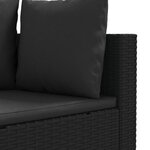 vidaXL Salon de jardin 3 Pièces avec coussins noir résine tressée