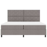 vidaXL Lit à ressorts avec matelas Taupe 200 x 200 cm tissu