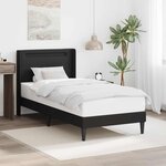 vidaXL Cadre de lit avec bandes LED Noir 80 x 200 cm Simili cuir