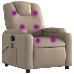 vidaXL Fauteuil de massage inclinable Cappuccino Similicuir